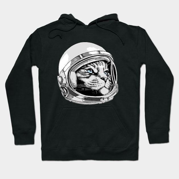 Space Kitty Cat Hoodie by DMBarnham